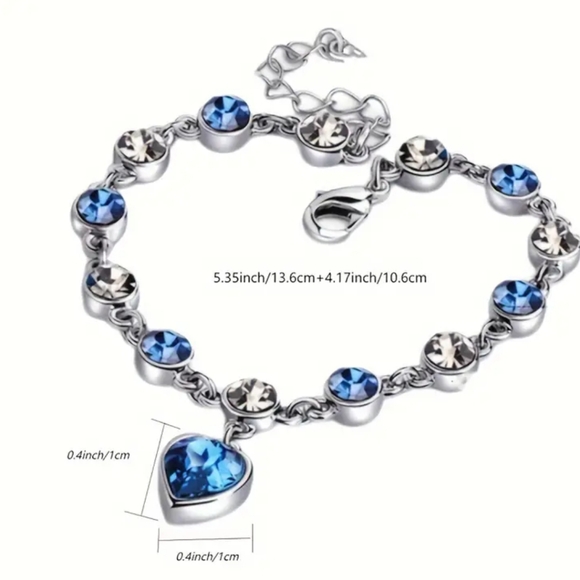 Romantic Heart of The Ocean Crystal Bracelet. NWT - Picture 3 of 4